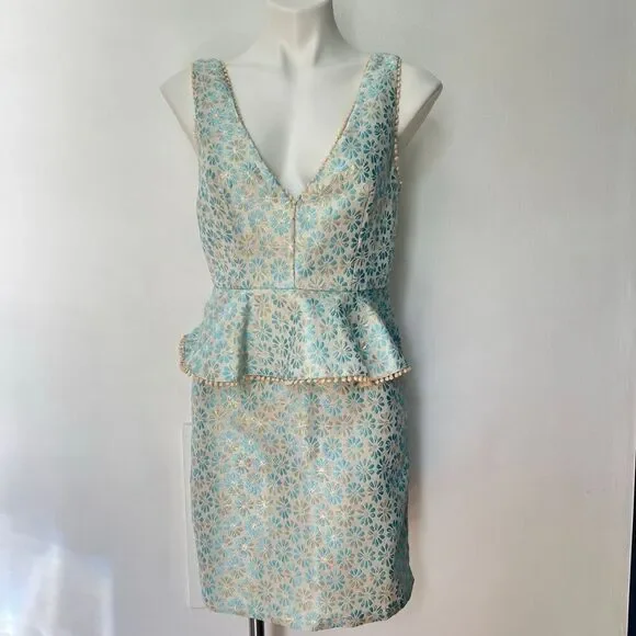 Lulus Afternoon Affair Blue peplum Mini Dress - Picture 11 of 11